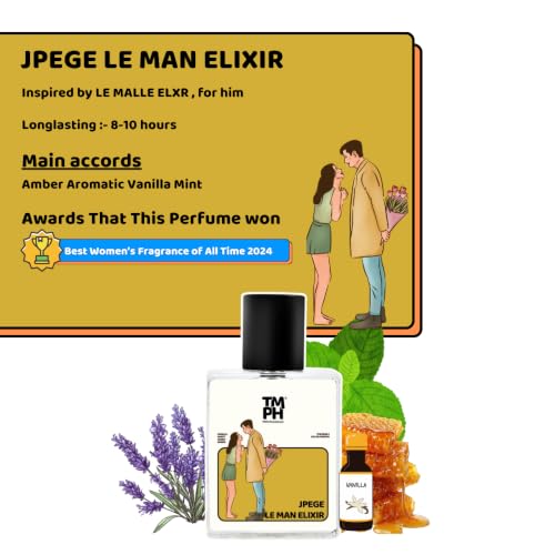 Image of TMPerfumehouse Jpege Le Man Elixir EDP for Men | Sweet, Spicy & Long Lasting Perfume Spray | Vanilla, Sweet & honey Fragrance | Luxury Gift for Him | TMPH | 50ml