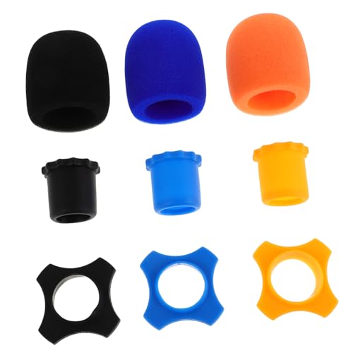 VANZACK Elastic Microphone Sleeve 3 Sets Anti-slip Ring Sponge Cover Foam Protector for Live Performances