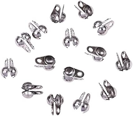 Airssory 100 Pcs 304 Stainless Steel Snap on Bails Dangle Pendant Charms Connectors Clasps Pinch Clip for Necklace Jewelry Making 7x6.5mm