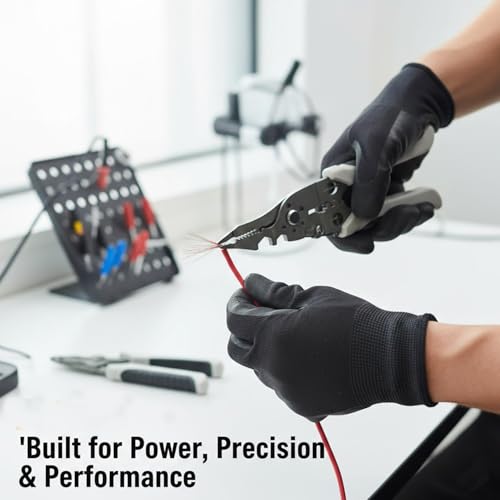 Image of Signamio Multi-Functional Wire Cutter and Stripper Plier Tool - Essential Electrical Tools for Electrician Use, Durable and Precision Engineered for Professional and DIY Projects