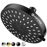 HOPOPRO 5-Mode High Pressure Shower Head - The Washington Post, NBC News, Today TV Show Recommended - High Flow Fixed Showerheads (6 Inch Matte Black)