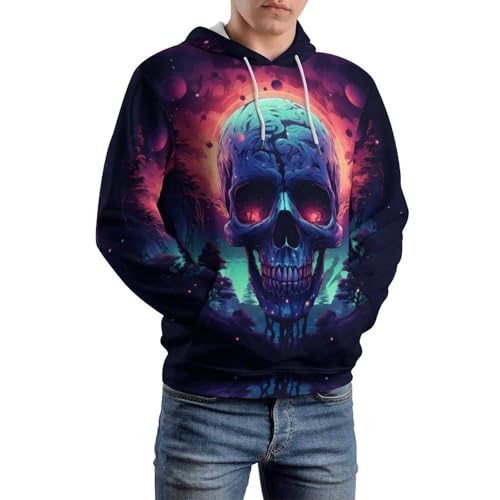 Blacklight Fire Skull Adult Hoodies Long Sleeve Shirts Sweatshirt Casual Pullover Hooded for Women Men4
