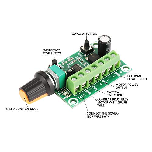 My2N Impulsbreiten-Pwm-Geschwindigkeitsregler-Reglerschalter, 6–30 V DC, Bürstenloser Motor, Impulsbreitenregler, Geschwindigkeitsregler