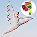 2 Pcs Multi-color Dance Ribbons, 78.7 Inch Sparkling Dance Ribbon Streamer, Rhythmic Gymnastics Ribbon with Wand, Twirling Dancing Ribbons, for Kids Girls Adults Talent Shows Artistic Dancing Training