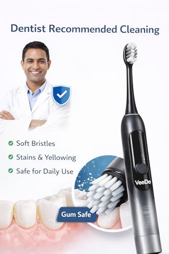 Image of Sonic Electric Datun (Electric Toothbrush) for Adults | 40000 Strokes /min, 5 Modes, Soft Bristles, 5 Heads, 45-Day Battery, IPX8