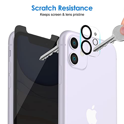 Image of JETech Privacy Screen Protector for iPhone 11 6.1-Inch with Camera Lens Protector, Anti Spy Tempered Glass Film, 2-Pack Each