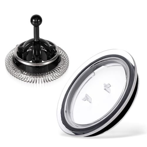 Milk Frother Lid for Nespresso Aeroccino 3, Frother Whisk Compatible with Nespresso Aeroccino 3/4/XL, Milk Frother Replacement Parts Frother Cover and Whisk for Nespresso Frother Machine