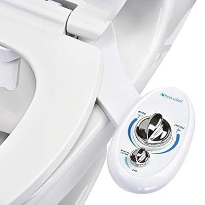 Brondell Bidet Left Hand Bidet Attachment SouthSpa Dual Nozzle - control panel on left side - Dual Positionable Nozzles for front and rear wash, LH-12