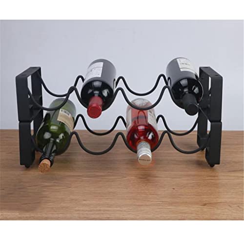 Soporte apilable para 4 botellas de vino para mostrador