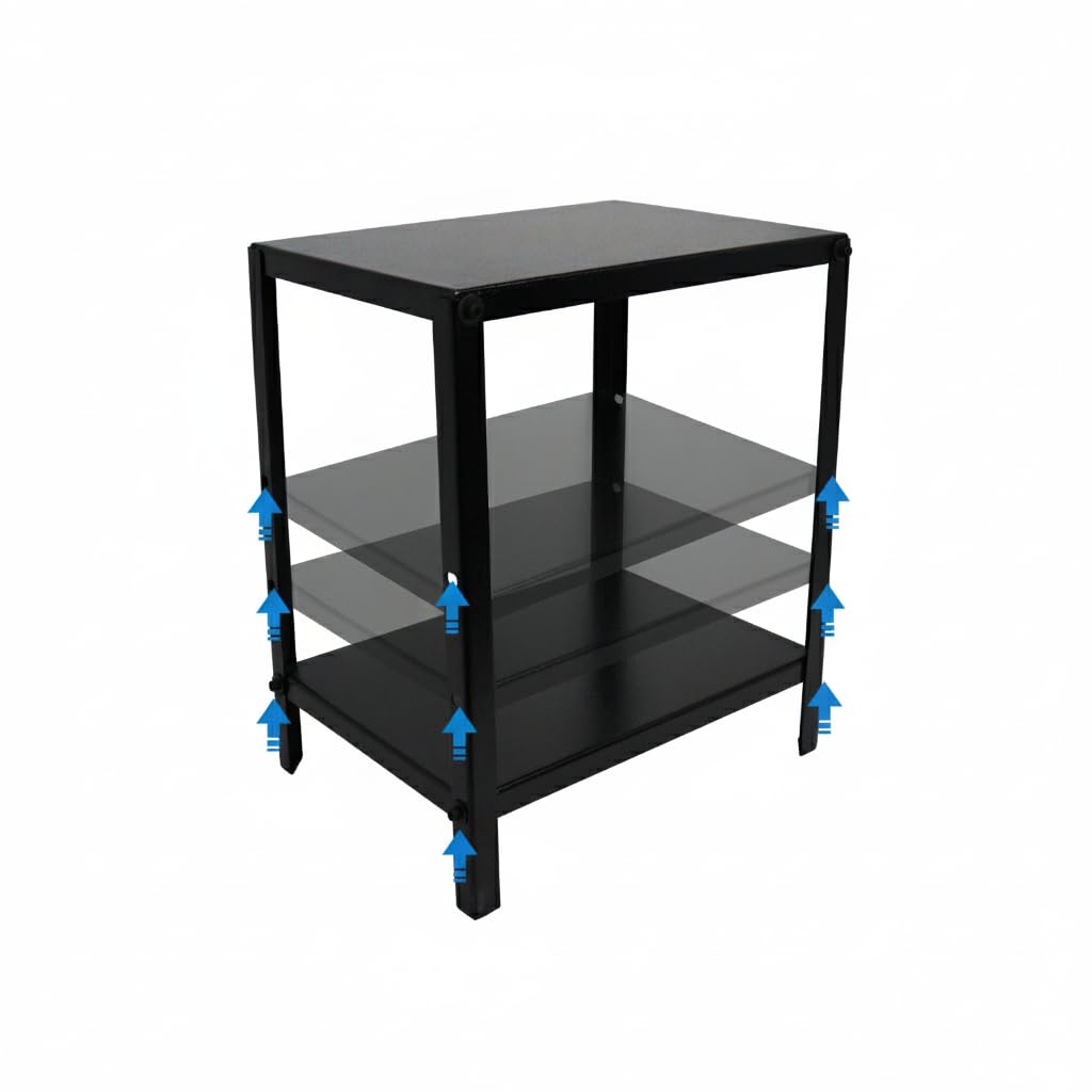 Side Table with Storage – All-Metal Black Powder-Coated Bedside Table, Compact Dual Rack Design, Scratch & Rust-Resistant, Easy Assembly Side Tables for Bedroom-image-36