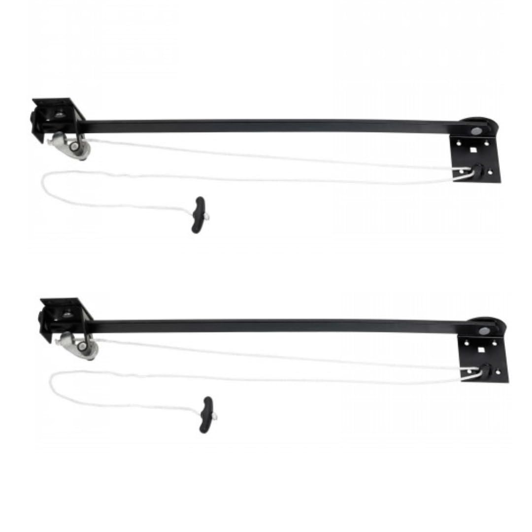 Senior Reliance Door Holder 610mm 24" Black Garage Stay Arm Pull Cord Pair, Door Stop for Wide Lintel