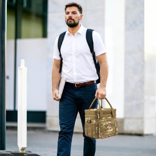 Image of MIYCOO Lunch Bag for Men & Women, Expandable Double Deck Lunch Box, 15L | Leakproof & Waterproof, Portable, Large Soft Insulated Cooler bag for Adult, Work, Camping, Beach, Picnic, Travel