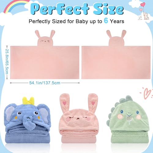 Image of VZZNN 2 Pack Hooded Baby Towels-26 X55 Ultra Soft Baby Bath Towels,Newborn Baby Essentials,Premium Absorbentand Hypoallergenic Towels for Toddler Baby Boy and Girl 0-6 Years(Elephant+Rabbit)
