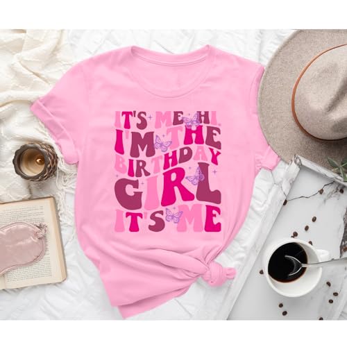 Image of Fkatuzi Cute Rainbow Birthday Girl Shirt Kawaii Graphic Tees Cotton Short Sleeve T Shirt Pink Tops