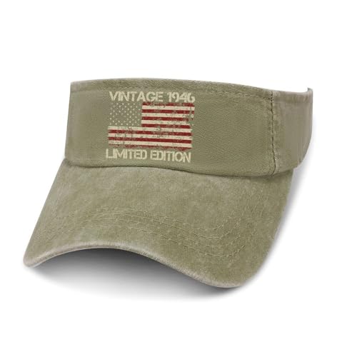 Vintage 1946 Fashion Beach Baseball Hats for Mens Limited Edition 80th Birthday Beach Hats Beige