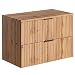 Produktbild Lomadox Badezimmermöbel Waschtisch-Unterschrank 80cm Wotaneiche mit gerilllter Front Waschbecken Badschrank mit 2 Softclose-Auszügen, B/H/T ca. 80,6/59,2/46,5 cm