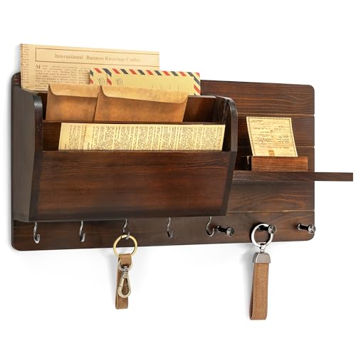 Rebee Vision Pine Wood Key Holder Wall Mount for Home