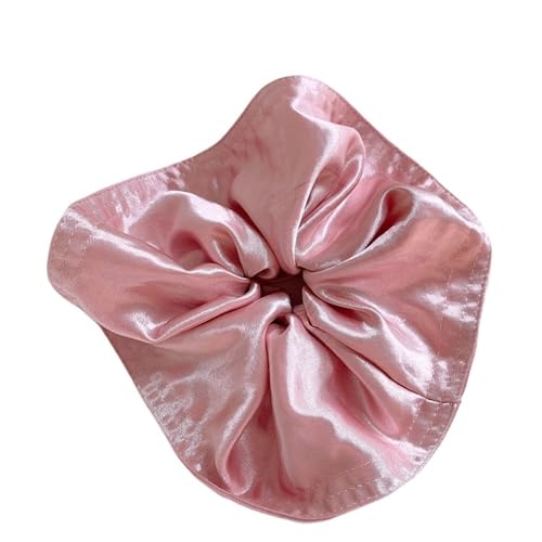 Chouchous en satin rose pour coiffure bohème et élastique de nuit