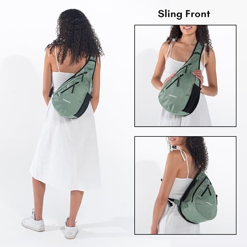 Image of Sherpani Esprit, Anti Theft Sling Bag, Crossbody Backpack (Green Aloe Mist)