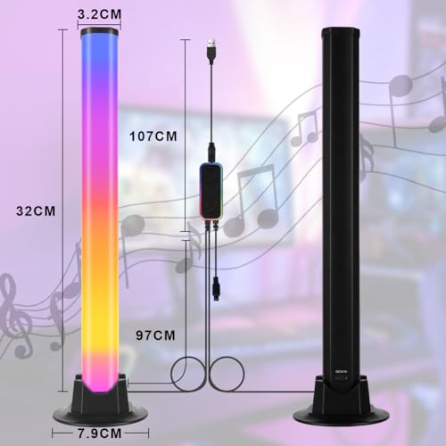 URAQT Smart LED Light Bars,2Pcs Music Synced RGB Gaming Light with APP Remote Control,Bluetooth Smart Ambient Lighting TV with 16 Million Colors,WiFi TV Backlight Mood Light for PC,TV - Image 2