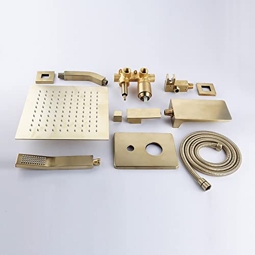 Douche à main et mitigeur cascade dorés pour sublimer l'eau - 8