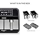 Kenwood kHealthy Twin Airfryer, 8L (2x4L), Doppelkammer, 8 Programme, Dual Cook & Sync Finish Funktion, Touch-Display, Antihaft, 200º, Timer (bis 60 Min) & 24 h Dörrfunktion), Heißluftfriteuse