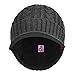 Janey&Rubbins Sports Winter Knit Visor Beanie with Bill Hat for Men and Women (Dark Grey)