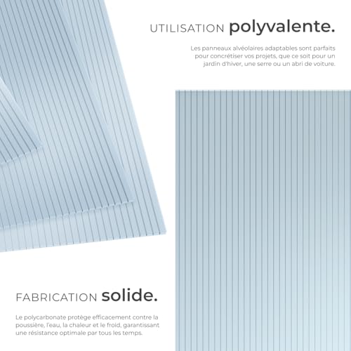 Panneau pour serre polycarbonate 4mm double paroi rigide pour extérieur - 3