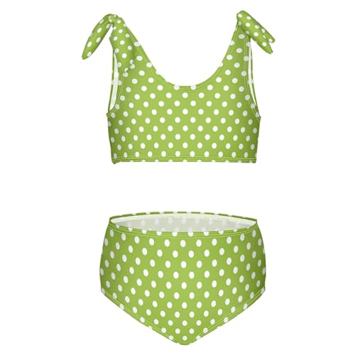 Image of Girls Tankini Swimsuit Bathing Suit Two Piece Bikini Summer Beach Swimwear with Adjustable Strap 3-12 Years Solid Color