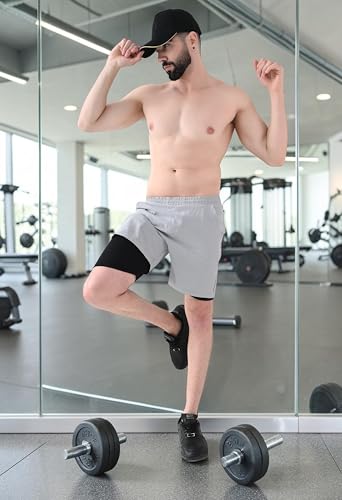 Image of Flapfit Men's 2 in 1 Quick Dry Shorts || Gym Shorts for Men Workout || Running Shorts for Men || Sports Shorts for Man