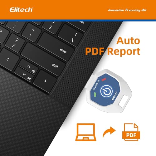 Image of Elitech 10 Pack Temperature Data Logger Single Use 90 Days in-Transit Trip Disposable Temperature Recorder PDF Report Tiny but Elite TinyUSB -10~40℃