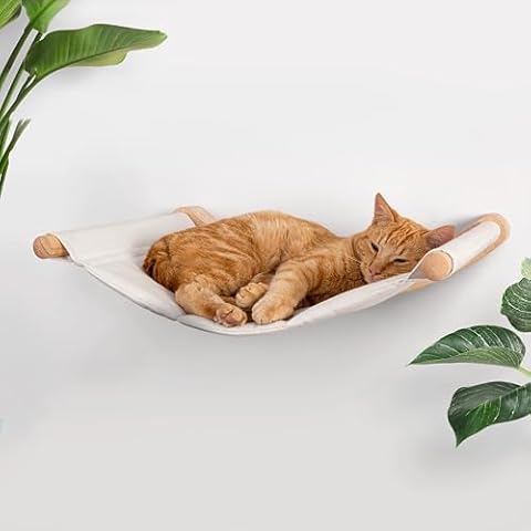 7 Ruby Road Wall Mounted Cat Wall Hammock for Indoor Cats - Comfy Cat Wall Bed for Large Cats and Kitty - Sturdy Cat Perch Shelf for Cat Room or Addition to Cat Wall Furniture Cover