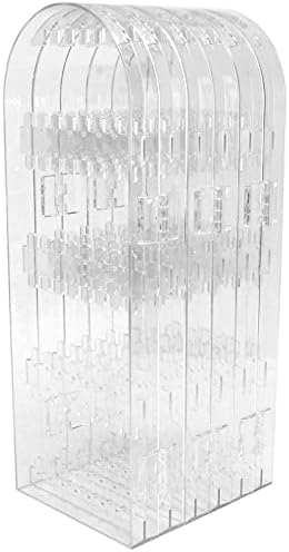 Holibanna Folding Earring Holder and Jewelry Organizer 360 Holes 5 Tiers 6 Doors Foldable Jewelry Rack Display Stand for Necklaces Earrings Piercings Women Transparent