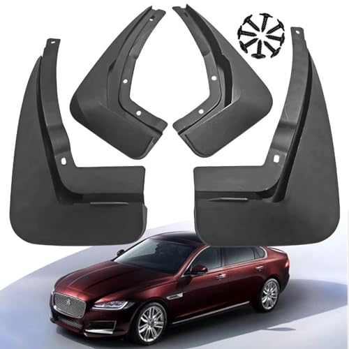 Image of Mud Flaps Mud Guards Fit for 2016- Jaguar XFL, Front & Rear Mud Splash Guards Accessories - 4 Pc, Black