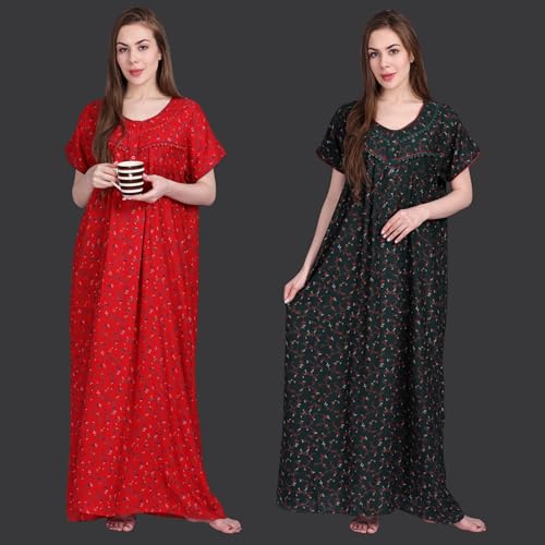Image of Women's Alpine Floral Print Maxi Night Gown