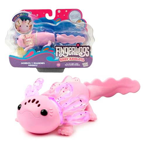 Bizak Fingerlings Axolot Interactivo, Ajolote Rosa Que Nada de Verdad, con más...