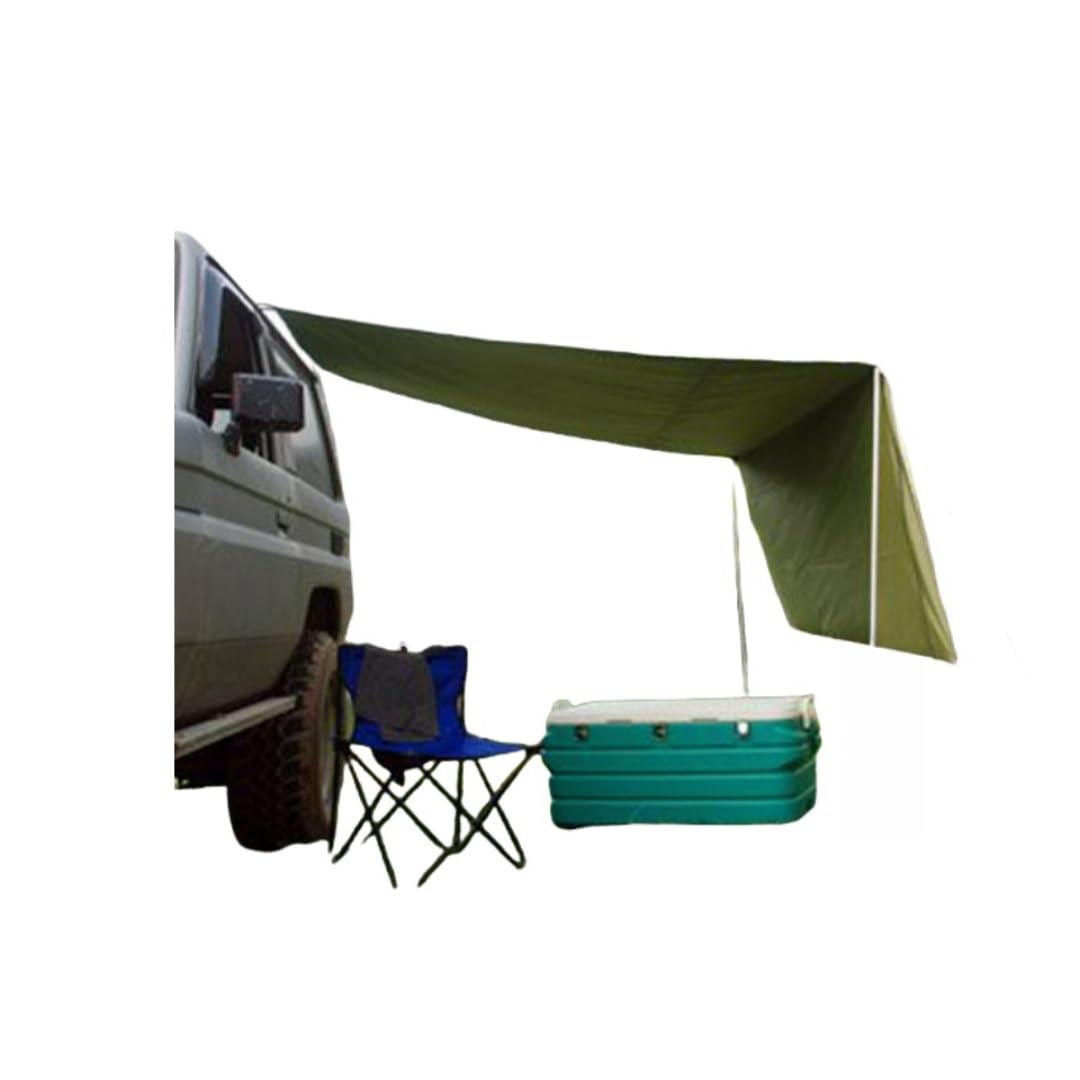 Toldo para camión Toldo para coche camping Funda multi-sección Resistente los rayos UV, Resistente desgarro, Espacio grande Verde militar interior, Resistente los rayos UV Plata reflectante exterior
