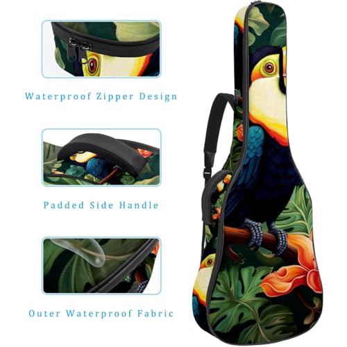 Sac pour guitare grand compartiment accessoires étanche imprimé toucan