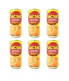 Lotte Sac Sac Mandarin Orange Drink (6 Pack, Total of 36fl.oz)