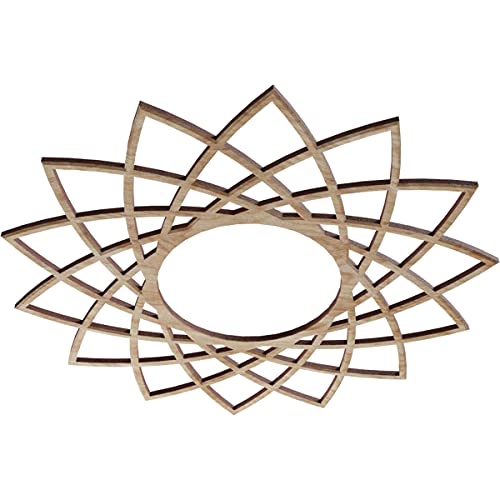Image of Ekena Millwork 16 inchOD x 6 1 /8 inchID x 3 /8 inchT Eleanor Wood Fretwork Pierced Ceiling Medallion, Red Oak