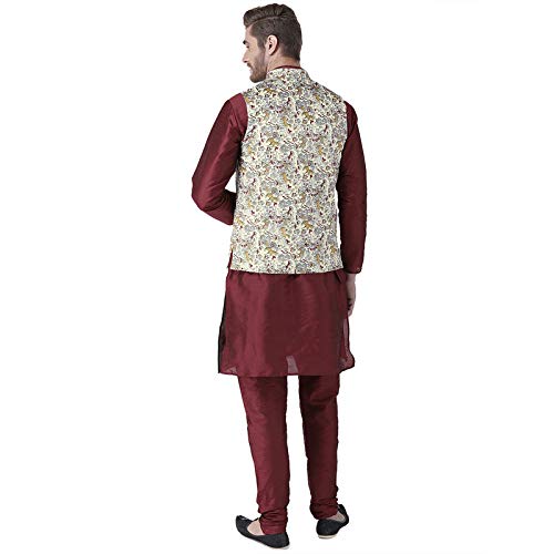 Image of hangup 3pc Kurta Pajama Basket 3PC 53AMahroon-KPW 40