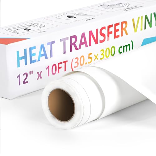 Vinilo Textil Termoadhesivo Euqvunn, 30.5 cm x 3 m, Vinilo Textil Engrosado para Camisetas, Gorras, Bolsos y Tejidos, Fácil de Cortar y Desprender, Perfecto para Manualidades DIY