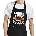 Jpayxese Funny Cooking Aprons for Men Women with Pockets, Your Opinion Wasn't in the Recipe Apron for Chef BBQ Grill, Grilling Gifts for Men Mother Fathers Day, Dad Birthday Gifts from Daughter