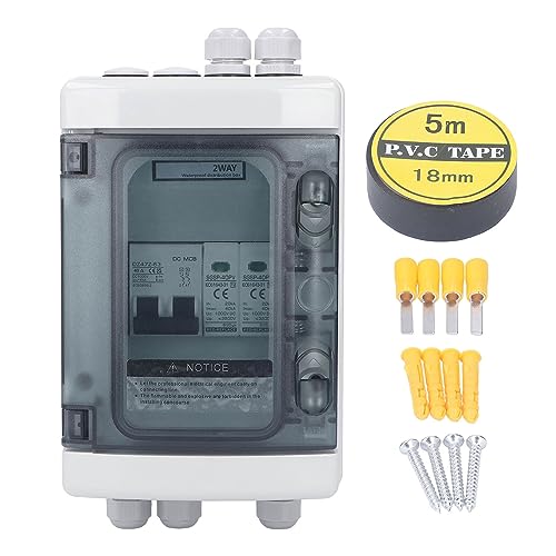 Spacnana - Boîte de Combinaison PV à 2 Cordes IP65 Interrupteur de Déconnexion Solaire étanche avec Disjoncteur 40A 1000V pour Panneaux Solaires