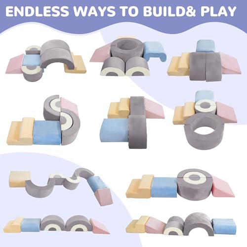 Bumnana Toddler Climbing Toys Indoor, 7‑Piece Soft Foam Play Set for Toddlers 1‑3, Foam Climbing Blocks with Slide, Stairs & Ball Pit, Crawl and Climb Activity Gym, Lightweight & Washable Kids Gift by BUMNANA - Used condition - Image 3