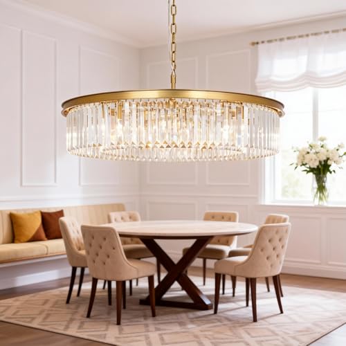 MEELIGHTING Brushed Copper Crystal Chandeliers image