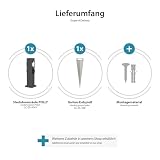 ledscom.de Gniazdo ogrodowe Polly z kolcem do montażu na zewnątrz, IP44, 3-drożne z wyłącznikiem czasowym/timerem, antracytowe, kwadratowe, 38cm