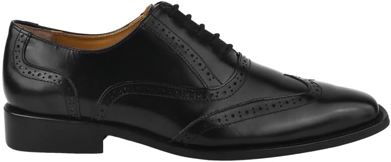 LIBERTYZENO Mens Brogue Plain & EEL Print Genuine Leather Adults Lace Up Oxford Dress Shoes for Easter Gift