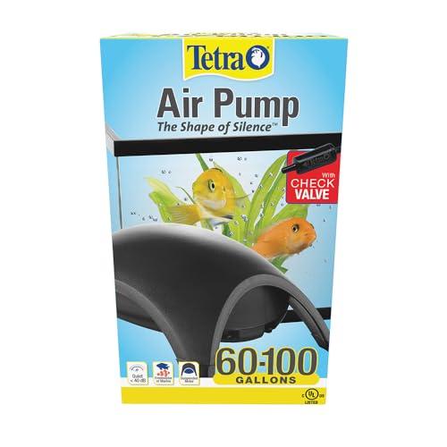 Tetra 77850 Whisper Air Pump, for Aquariums, Quiet, Powerful Airflow, 60 to 100 gallons Black