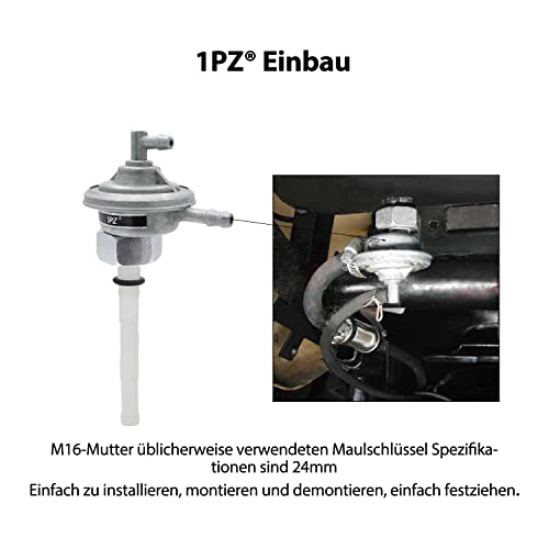 1PZ AOU-TA2 M16 Benzinhahn Unterdruck Ersatz für GY6 49cc 50cc 125cc 150cc Roller Moped Go kart Roketa